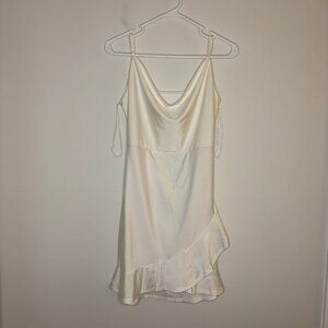 ELH STUDIO NEW String Low Back Ruffle Dress Junior XL White Spaghetti Strap